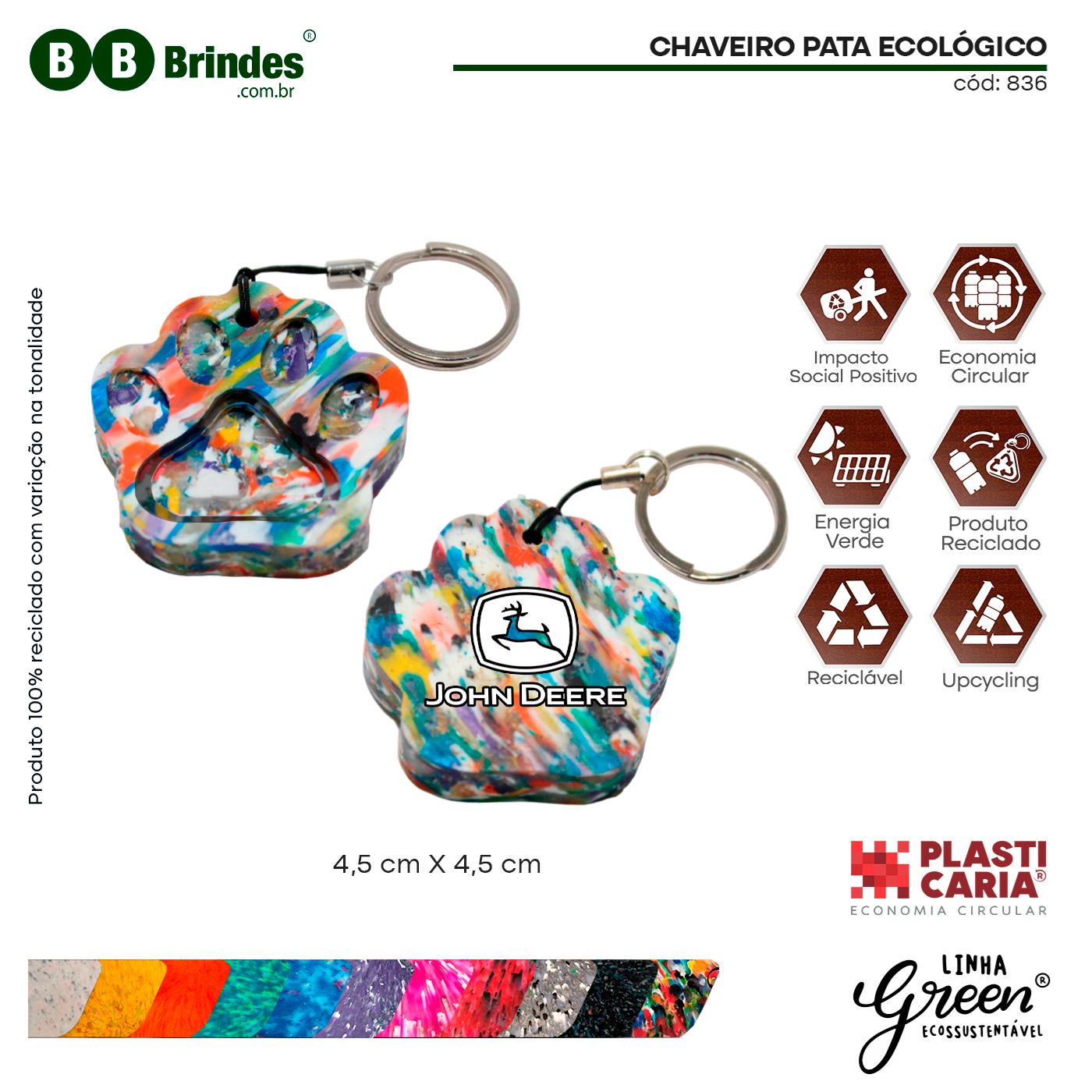 Imagem de Chaveiro Pata Ecológico - Plasticaria